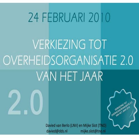 Verkiezing Overheidsorganisatie2.0 van het jaar 2010