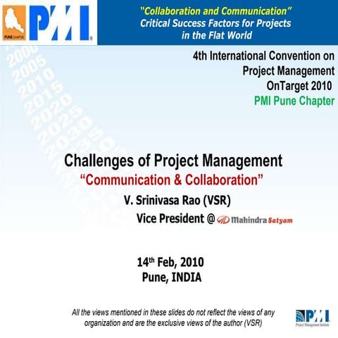 Challenges of Project Management “Communication & Collaboration-VSR