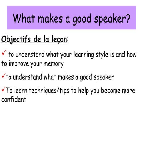What Makes A Good Speaker