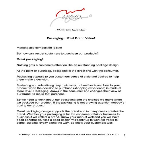 packaging..real brand value