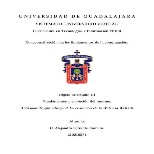 La evolución de la Web a la Web 2.0.