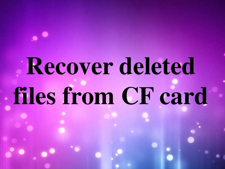corrupted cf card recovery