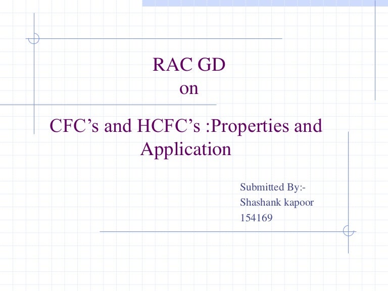 Cfc’s and hcfc’s