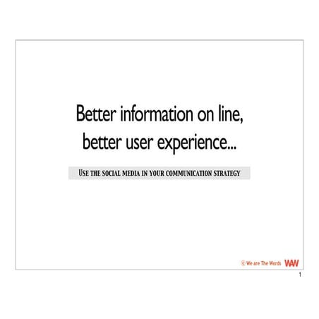 A strategic plan to use Social Media in your institutional communication