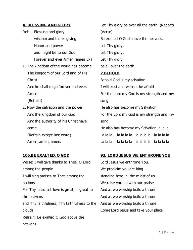 Cfc Christian Songs Lyrics