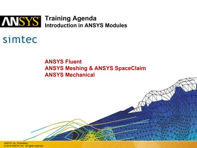 ANSYS Training Agenda