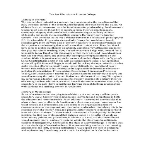 Teacher Education at Prescott College