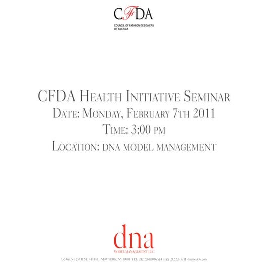 Cfda health initiative seminar