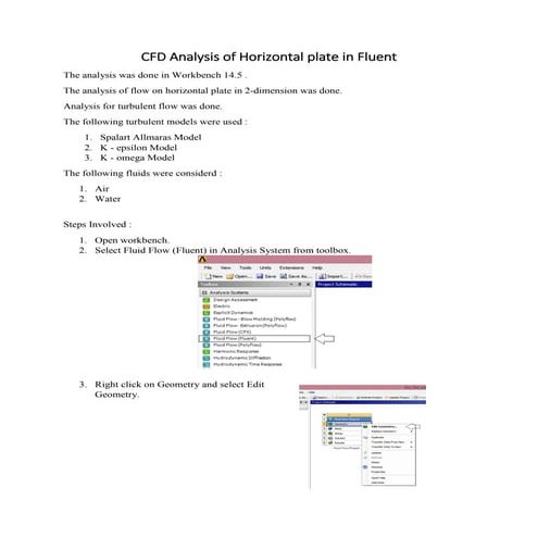 Cfd analysis of horizontal plate in fluent