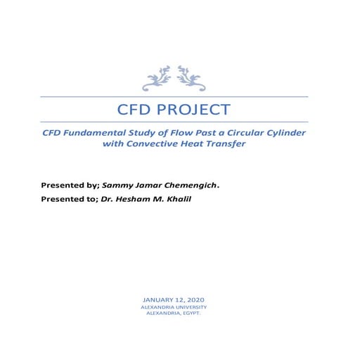 Cfd fundamental study of flow past a circular cylinder with convective ...