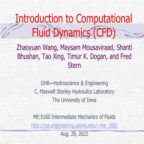 Introduction to Computational Fluid Dynamics (CFD) | PPT