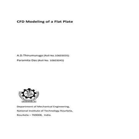 Cfd modeling of a flat plate