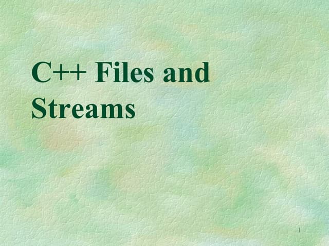 C++ files and streams
