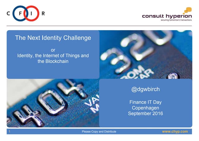 Identity, the Internet of Things an...