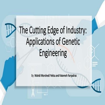 Applications of Genetic Engineering in Industry