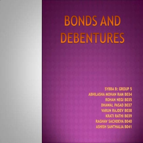 Bonds and Debentures