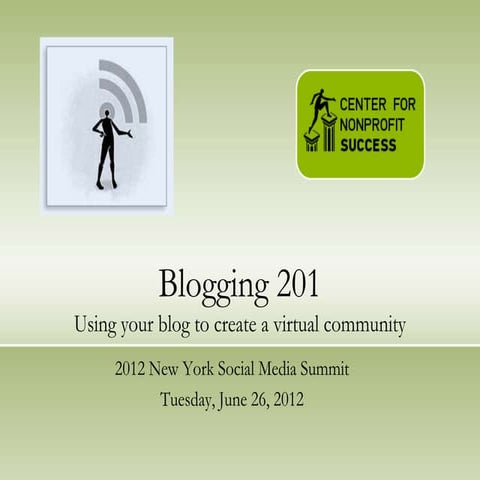 Center for Non-Profit Success Blogging to Build a Virtual Community