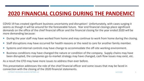 Role of the Chief Financial Officer