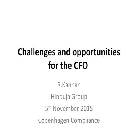 CFO Challenges and Opportunities