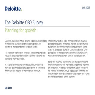 The Deloitte CFO Survey: 2013 Q2 re...