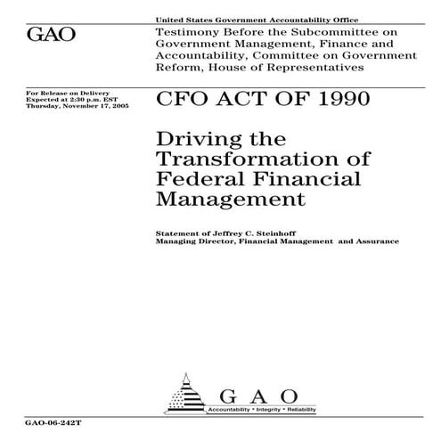 Cfo act of 1990 driving the transformation of federal financial management