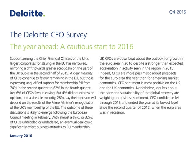 The Deloitte CFO Survey: 2015 Q4 A ...