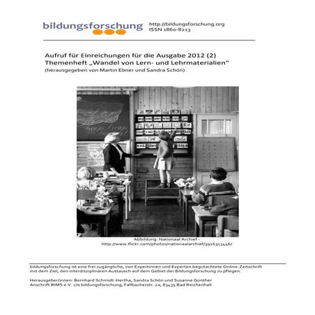 Aufruf für Einreichungen: bildungsforschung 2012 (1)
