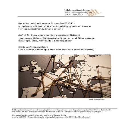 bildungsforschung: 2016 (01) Appel à contribution/Aufruf für Einreichungen