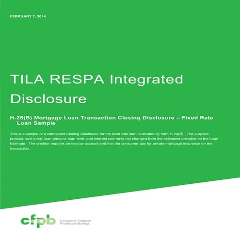 The Closing Disclosure - Example 2015 | PDF