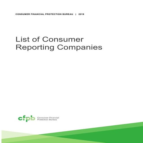 CFPB Consumer Reporting Companies 2019
