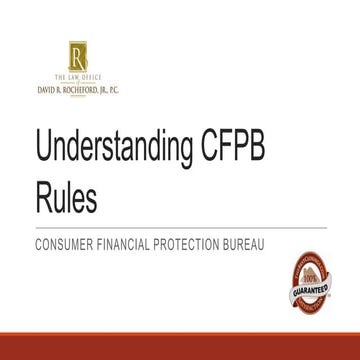 Understanding the CFPB's New Lending Standards