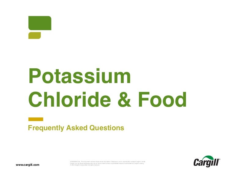 Frequently Asked Questions About Potassium Chloride & Food