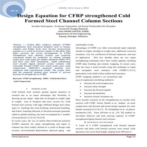 Design Equation for CFRP strengthened Cold Formed Steel Channel Column Sections