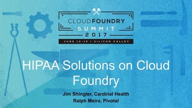 HIPAA Solutions on Cloud Foundry