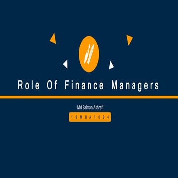 Role of Financial Managers