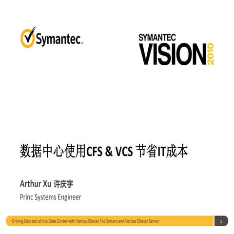 分会场六数据中心使用Cfs & vcs 节省it成本