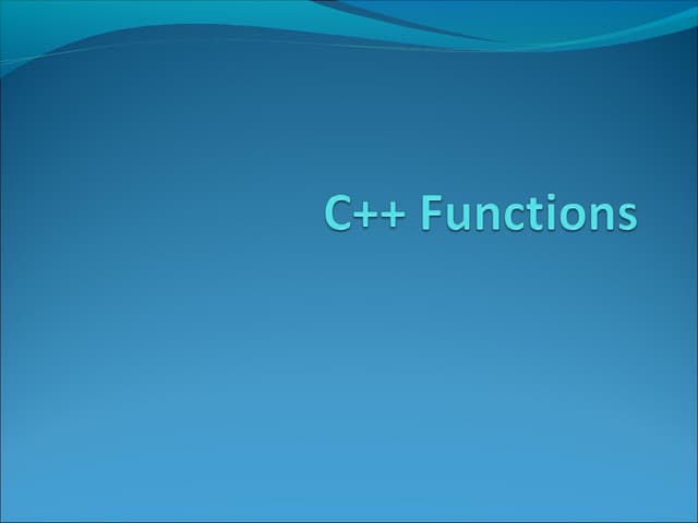C++ functions