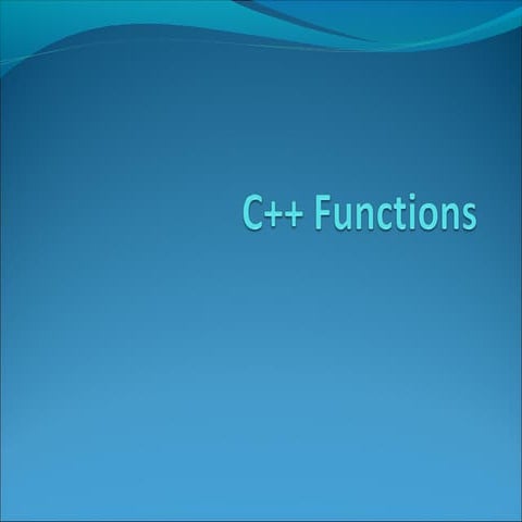 C++ functions | PPT