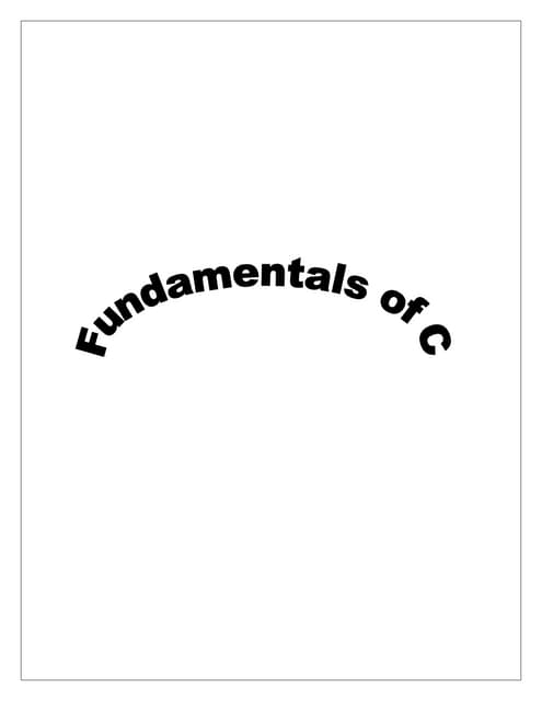 C fundamental | DOC | Programming Languages | Computing