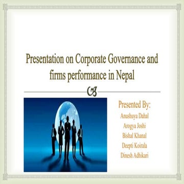 Corporate Governance and Firm performance In nepal