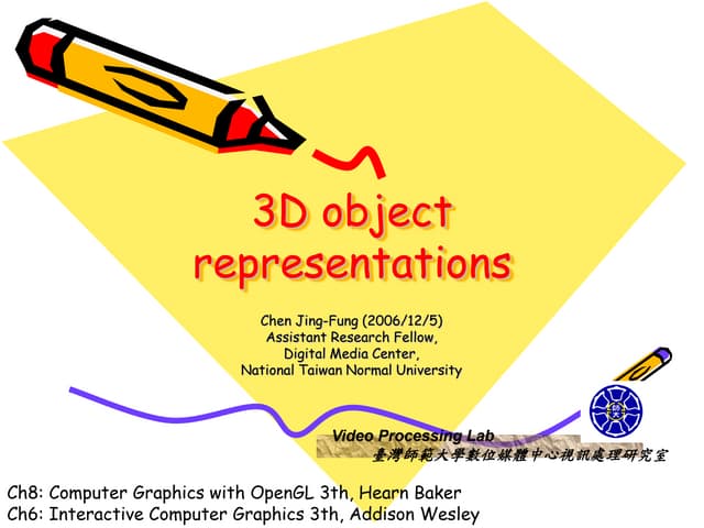 CG OpenGL 3D object representations-course 8