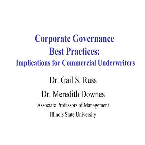 best practices corporate governance