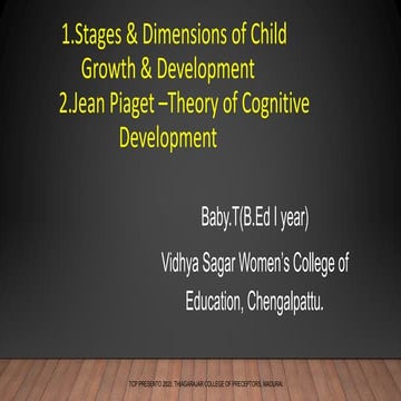 STAGES AND DIMENSIONS OF CHILD GROWTH AND DEVELOPMENT WITH SPECIAL REFERENCE ...