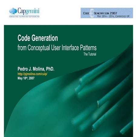 Code Generation for Conceptual User Interface Patterns | PPT