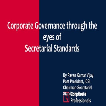 Corporate Governance through the eyes of Secretarial Standards