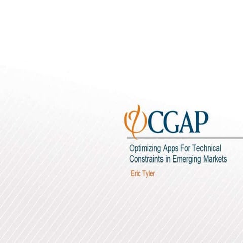 Optimizing Apps for Technical Constraints in Emerging Markets