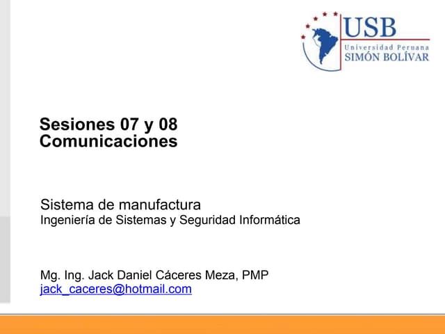 Curso: Sistema de manufactura: 05 Comunicaciones