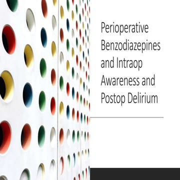 Postoperative delirium and intraop benzodiazepine