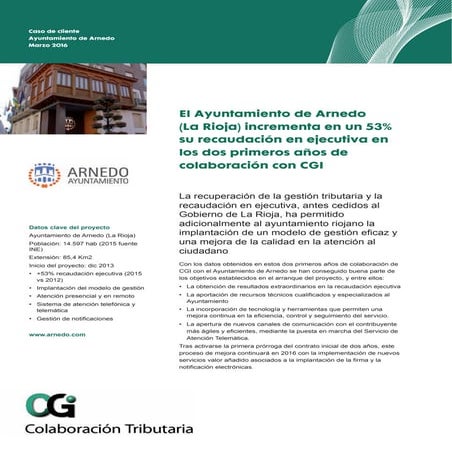 Grupo CGI -Colaboración tributaria-Caso de cliente-Arnedo (La Rioja)-marzo 2016
