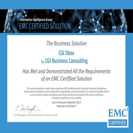 La solution de décommissionnement CGI Dbox certifiée par EMC | PPT
